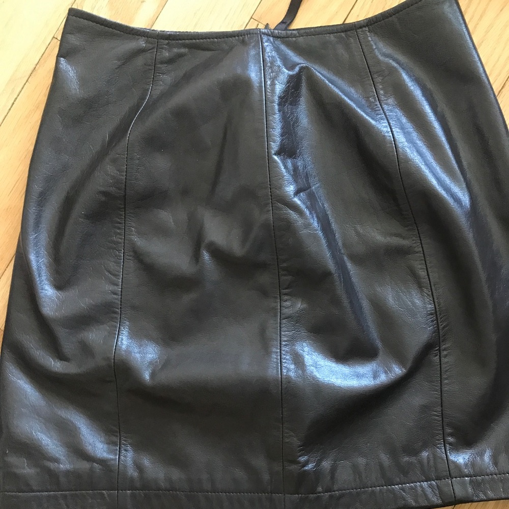 Leather mini skirt